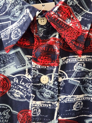 Camisa Phat Farm Estampado Completo Hombres Informal Verano Botón Frontal 2XL (E15) - Imagen 4 de 10