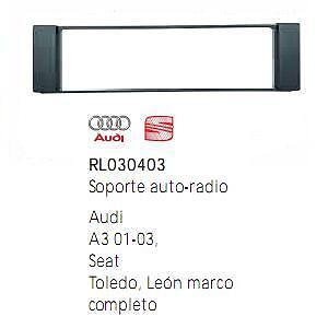Soporte marco auto-radio Seat Toledo Leon Audi A-3 + adaptador antena redline - Imagen 1 de 1