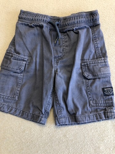 Nautica Cargo Shorts Kids Boy's Youth Size Medium (5) Navy Blue Elastic Waist - Picture 1 of 5