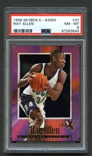 1996-97 Skybox E-X 2000 RAY ALLEN RC #37 PSA 8 NM-MT Bucks Rookie