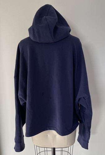 Under Armour Azul Marino Piqué Acogedora Sudadera con Capucha Forrada de Vellón De Gran Tamaño Recortada Talla XL - Imagen 3 de 5