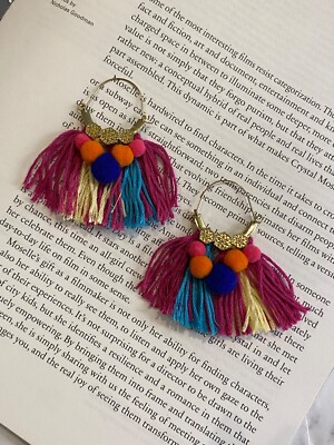 Latoir Fashion Bohemian Colourful Pom Pom Fringe Tassel Statement