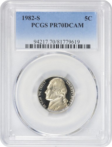 1982-S Jefferson Nickel PR70DCAM PCGS - Picture 1 of 2