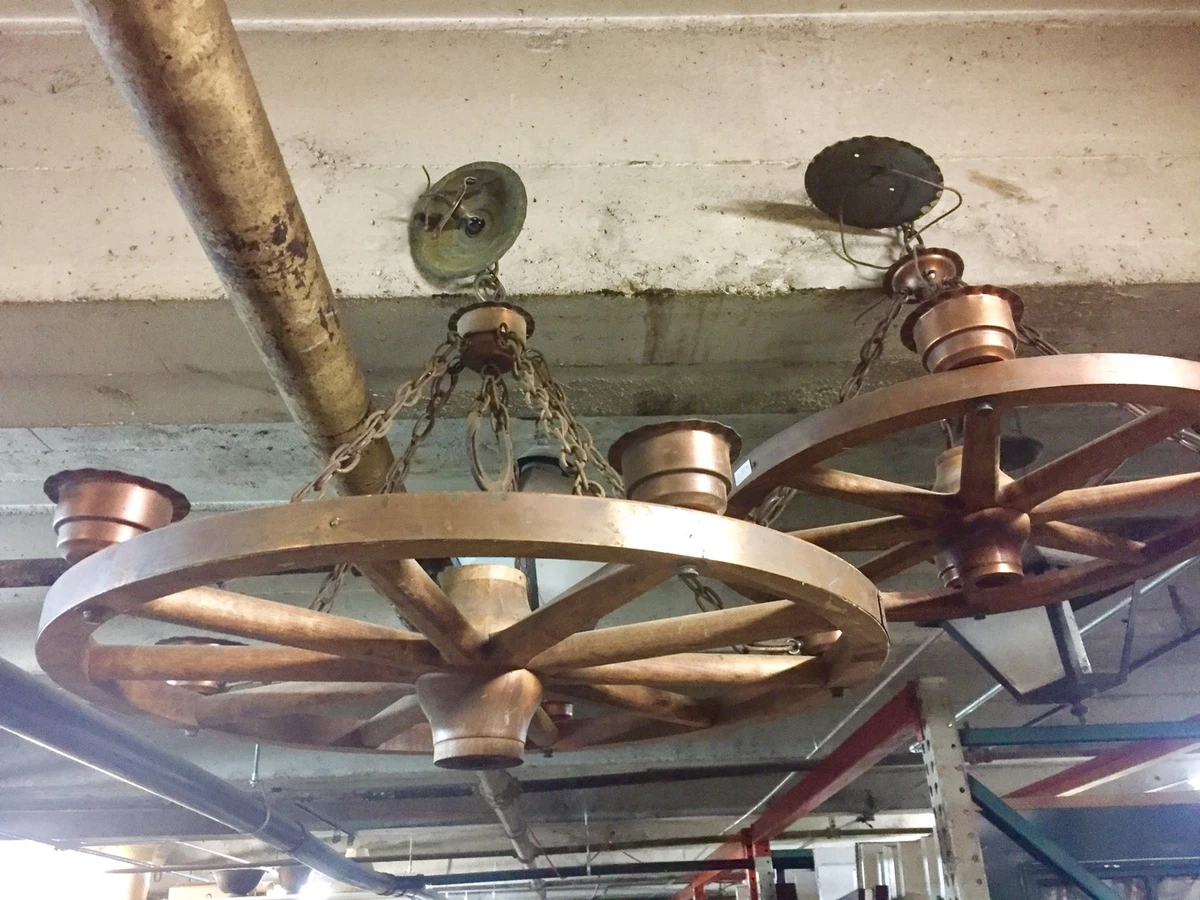 Antique wagon wheel sale chandelier