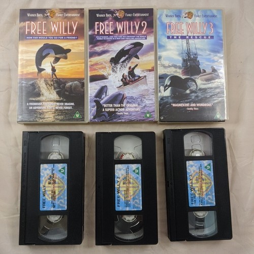 Free Willy 1 2 3 Vhs Bundle Free Willy 1-3 - Afbeelding 1 van 14