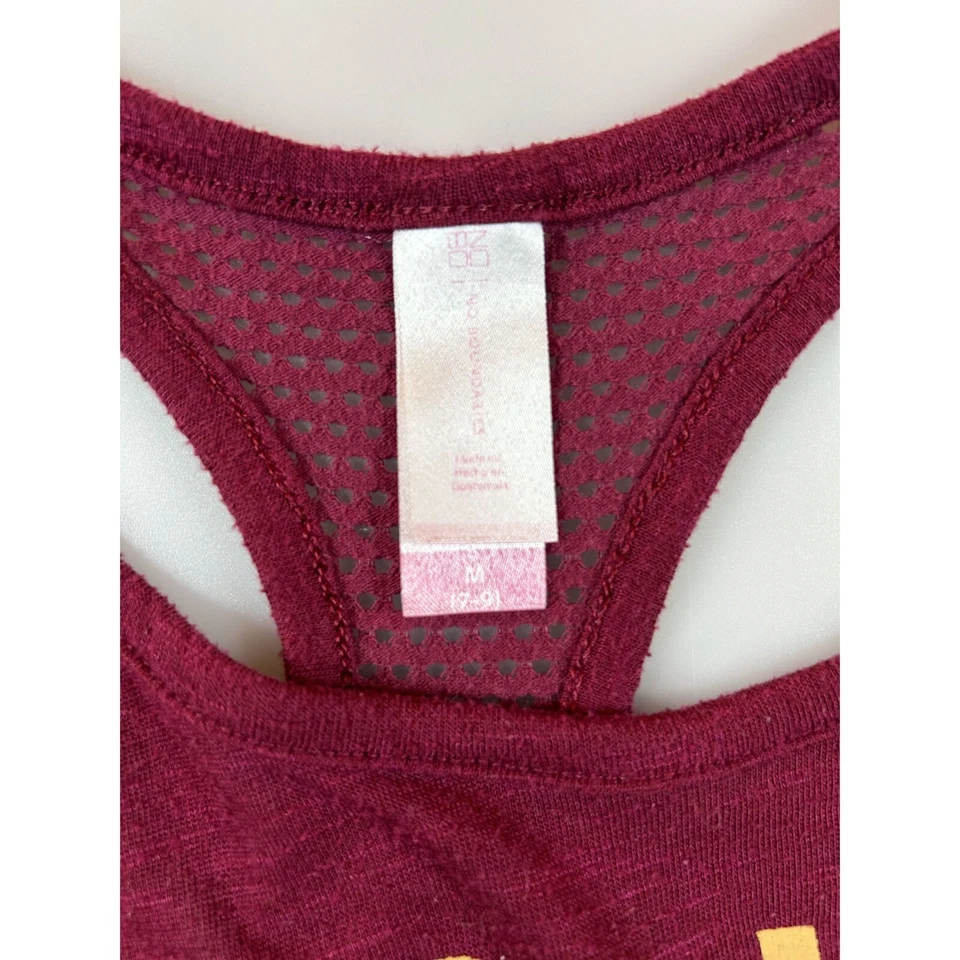 Camiseta sin mangas No Borders 1991 Racerback granate talla mediana para mujer Foto 2 de 4