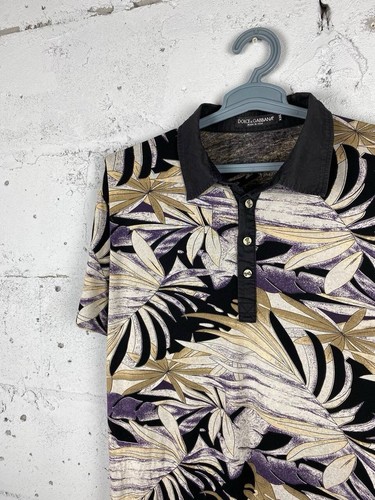 Dolce&Gabanna Polo T-Shirt Blumenmuster Mehrfarbig Größe XXL Original