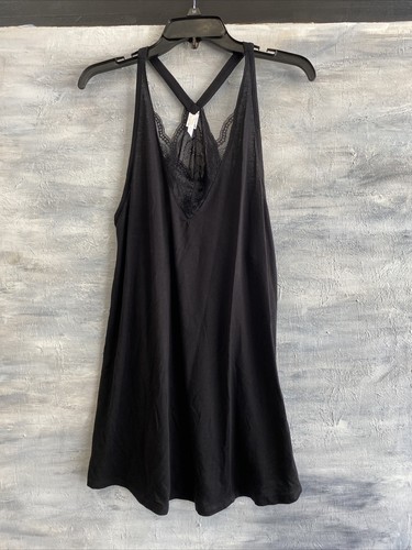 Flora by FLORA NIKROOZ T80914 Lace Trim Chemise Nightgown, M L XL - Lilac Black - Picture 2 of 18
