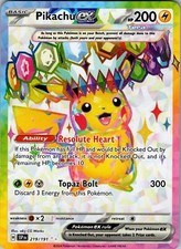 Pikachu ex - 219/191 - Ultra Rare NM-Mint Pokemon SV08 - Surging Sparks