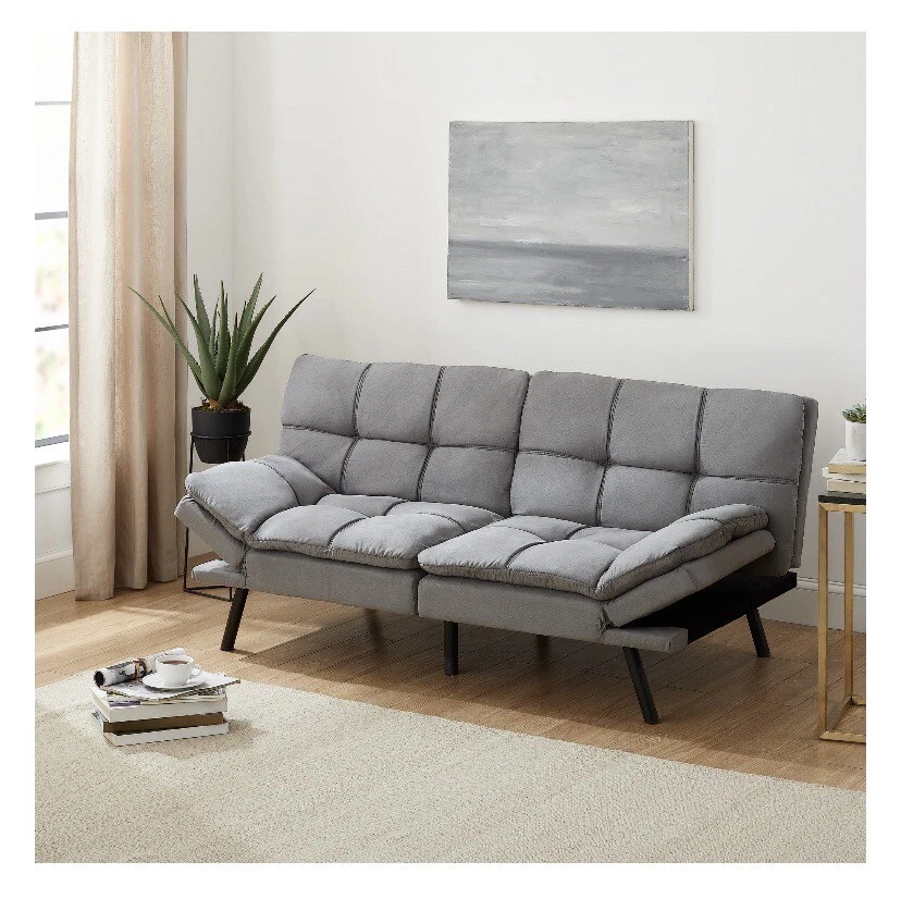 NEW Memory Foam Couch Convertible Sofa, Modern Fabric Futon Sofa