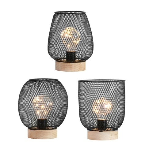 Battery Operated LED Desk Lamp Industrial Retro Light Up Bedside Lantern Home - Picture 16 of 26