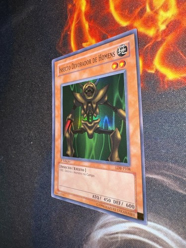 YuGiOh Man-Eater Bug LDB-P108 LOB-108 Super Rare 1st Edition Portuguese 011 NM++ - Picture 4 of 7