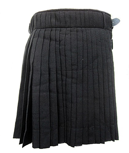 Kilt Schottenrock Solid Black+ Playd extra schwere Qualität Gr 30- 54 Gothic - Bild 2 von 4