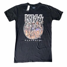 KISS Band Destroyer T Shirt Dress Black Sz 8 Nasty Gal