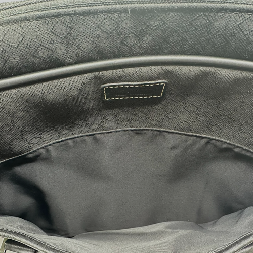 Hartmann Black Monogram Laptop Briefcase Bag Leather Trim Carry On Messenger Bag - Picture 11 of 17