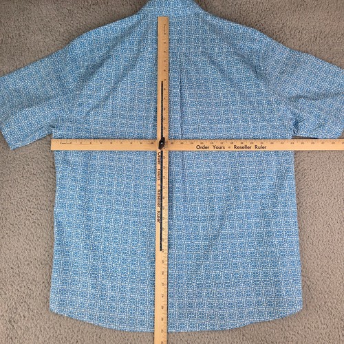 Peter Millar Hemd Herren XL blau Flossenrochen Fischgräten Allover-Druck Knopfleiste gebraucht, in einwandfreiem Zustand - Bild 11 von 17