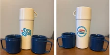 ALADDIN .5L 1984 ASHLAND PETROLEUM THERMOS #840 & 2 Temp-Rite Insulated 8oz MUGS