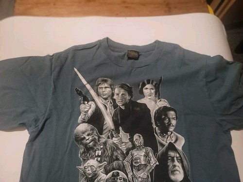 Vintage Star Wars Mens T-shirt X Large 1995 USA Jedi Light Side Gray Super Clean - Picture 2 of 5