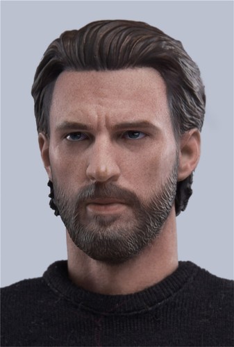 Figuras corporales 1/6 Chris Capitán América cabeza de hombre esculpida F 12" Hot Toys Worldbox - Imagen 3 de 6