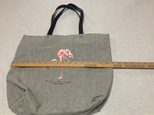 Tommy Bahama Silver Tote Bag Purse Pink Flamingo Ready to Flamingle Zip Closure - Picture 17 of 17