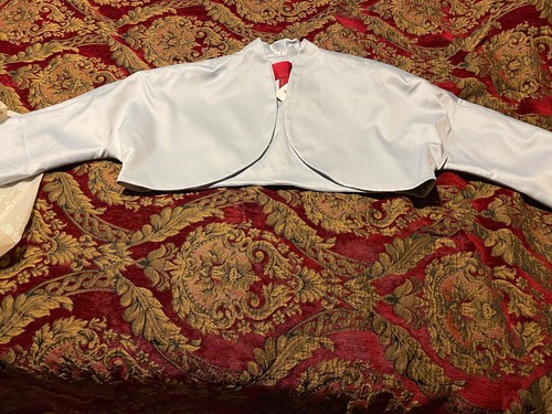 J S Bolero Jacket Satan Baby Blue Size 14 NWT - Picture 2 of 7
