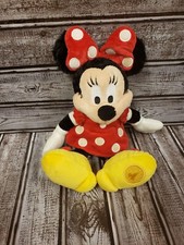 Disney MINNIE MOUSE Mini Plush Toy 11 inches Tall Red Polka Dot Dress Bow