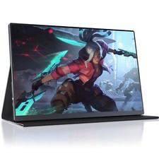 UPERFECT 18.5" 100Hz Portable Monitor 1920 1080 Monitor Display w/Leather Case