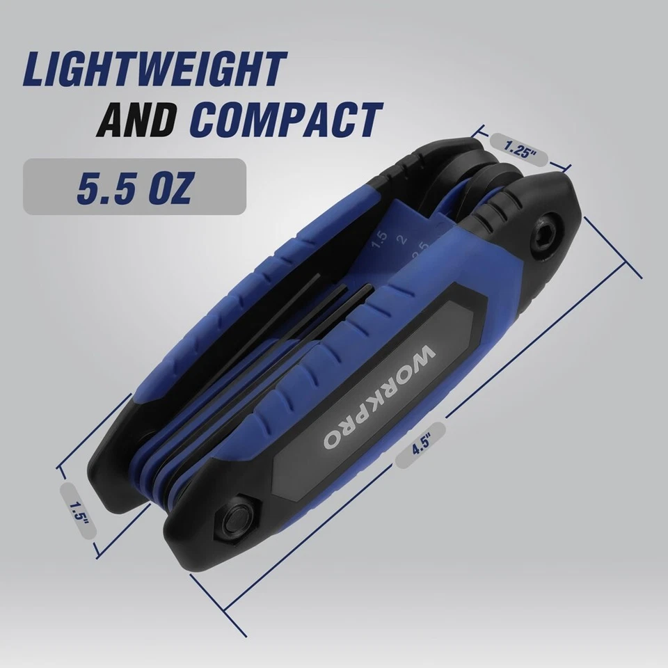 WORKPRO 3-PACK Folding Allen Wrench Set 25Piece Portable SAE/Metric Torx Hex Key - Image 2 of 4