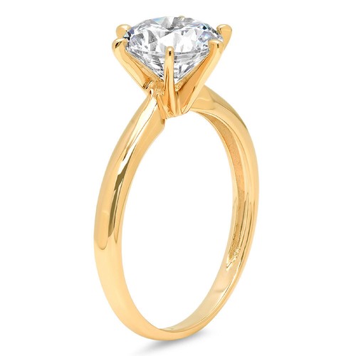 0.50 ct Round CUT SOLITAIRE ENGAGEMENT Promise Statement Ring 14k Yellow gold - Picture 7 of 11