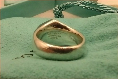 Tiffany & Co Elsa Peretti Esagono Ring 2ct Faceted 18K Gold Center, Silver $1250 - Picture 5 of 9