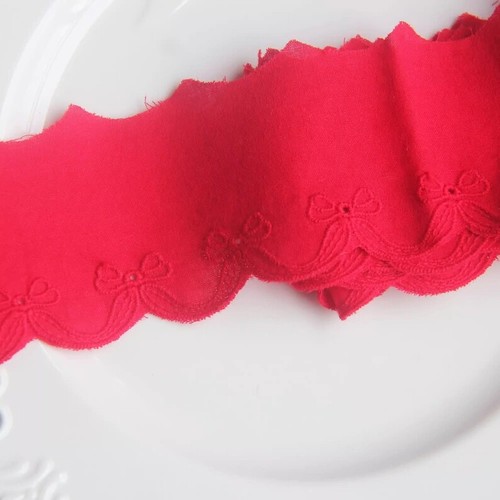 Bowknot Eyelets Embroidery Cotton Trim Scallop Cotton Lace for Doll Clothes - Picture 14 of 15