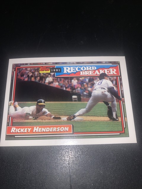 1992 Topps Record Breaker Year On Front 1991 2 Rickey Henderson For 
