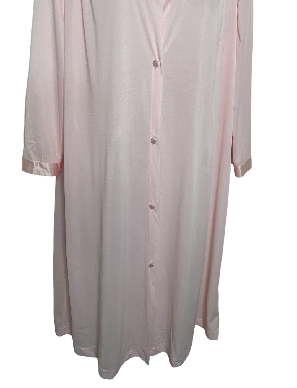 Vintage Vanity Fair Pink Nylon Button Front Robe … - image 5