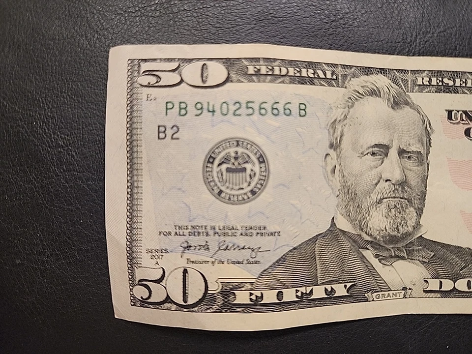 罕见序列号带 666 美元末尾 50 美元钞票稀有票据系列 2017A — 第 2/4 张图片