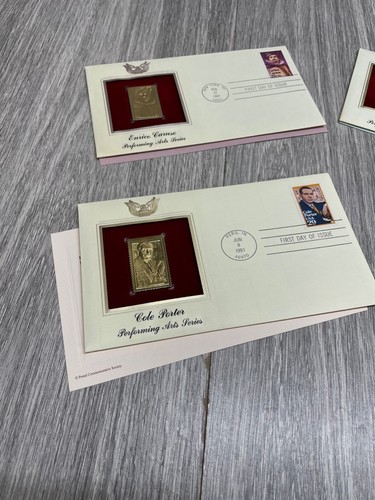 Gold Replica Stamps 1st Day Issue Info Cards Lot of 10 1982-99 Performing Art Se - Picture 15 of 15