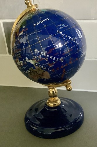 Schreibtisch / Tischplatte kleine Edelstein Weltkarte / Erdkugel ~ Planet Erde ~ Kugel - Bild 4 von 24