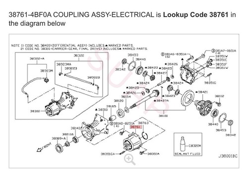 OEM 387614BF1A Rear Differential Coupling Assembly AWD For Nissan Rogue 14-2020 - Picture 2 of 24