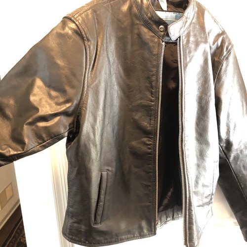 Vintage Leather Motorcycle Jacket Unisex 3XL Fits Small - Picture 5 of 14