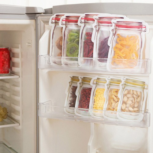 10PCS Storage Food Fridge Bags Produce Zipper Jar Fresh Reusable Preservation - Picture 4 of 8