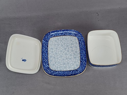 Royal Worcester W409 Blue Floral Chintz & Gold Bone China Sardine Box C. 1883 - Picture 7 of 14