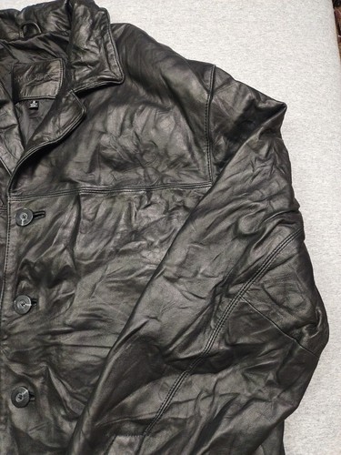 Brandini Coat Mens Extra Large Black Lamb Leather Buttery Feel Mid Length Casual - Picture 4 of 14
