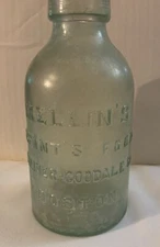 LARGE SIZE MELLIN'S INFANT'S FOOD DOLIBER GOODALE BOSTON 1890 HAND BLOWN BOTTLE