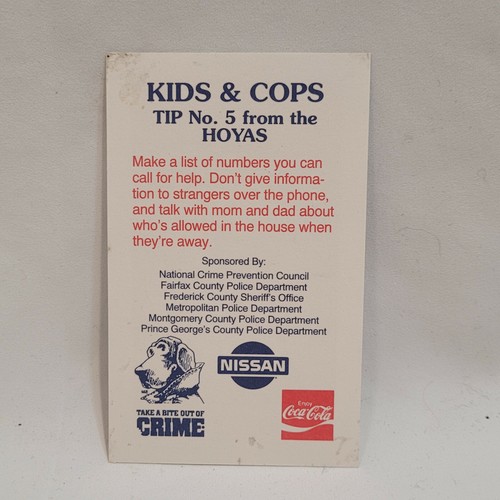 Allen Iverson Portrait Card 1994-95 Coca-Cola Georgetown Hoyas Kids & Cops - Picture 4 of 4