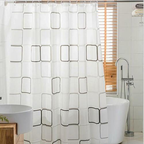 PEVA Waterproof Mouldproof Plaid Bathroom Shower Curtains With Hooks 180cm*200cm - Picture 13 of 14