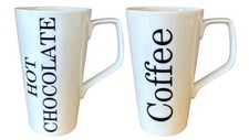 Grande Mug Fine Bone China Hot Chocolate or Coffee Black & White Tall XL