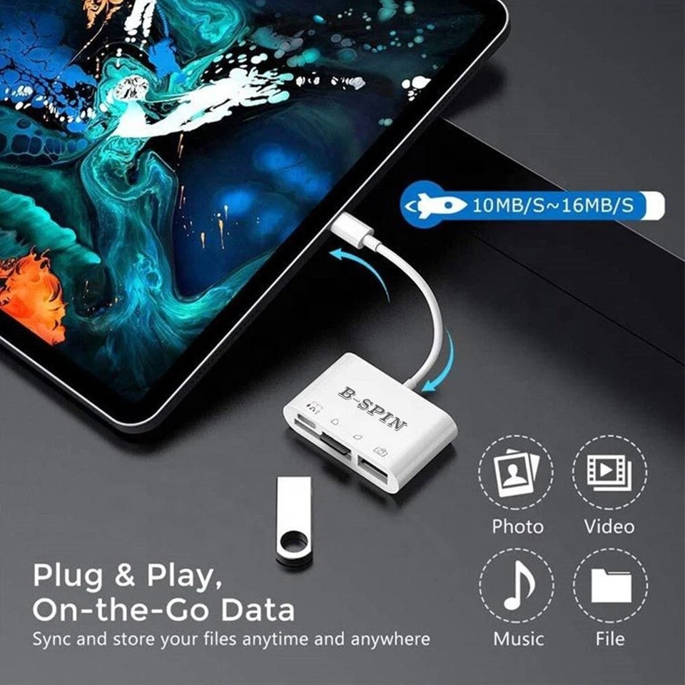 4in1 Type-C OTG Adapter For SD TF Card Reader PD charging USB connector Samsung - image 2 of 4