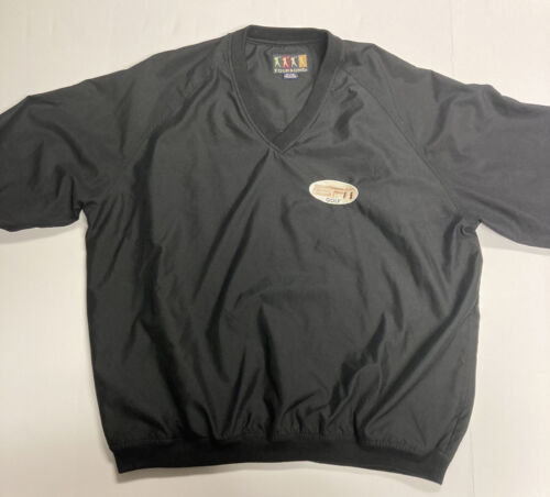 Foursome Herren Pullover Windshirt ESPN Golf schwarz langarm XL bestickt