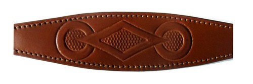 Tan Leather Padded collar Embossed Retro Whippet Collar Greyhound Dog Collars - Picture 2 of 4
