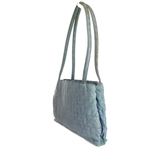 CHRISTIAN DIOR Cannage Trotter Pattern Shoulder Bag Nylon Leather Blue 63YD934 - Picture 3 of 18