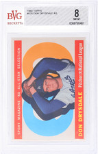 1960 Topps Don Drysdale #570 BGS 8